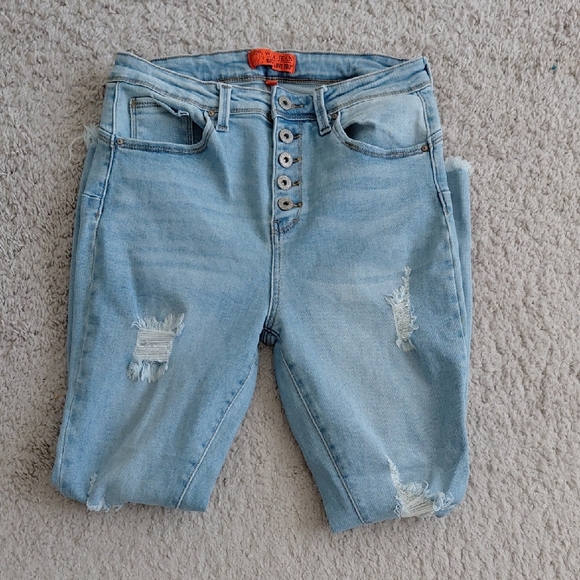 Wax Jean Denim - Wax Jeans Light Blue Distressed High Rise Jeans